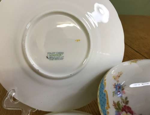 TEA TRIO=E. BRAIN and Co=FOLEY WORKS=Pattern 2700=WINDSOR BLUE=1936-48=FENTON=STAFFORDSHIRE=ENGLAND.
