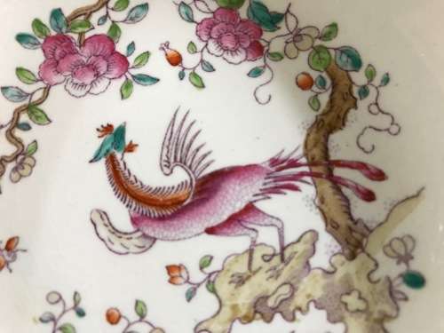 MINTONS=COCKATRICE GREEN=DESSERT BOWLS x 2=PHEASANT=1912-50=Pattern No. 4863=bird=GLOBE BACKSTAMP.