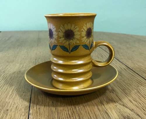 COFFEE SET=CARLTONWARE=CARLTON WARE=ART DECO=RETRO=SUNFLOWER DESIGN=2922=1960-70=14 pieces=UNUSUAL!!
