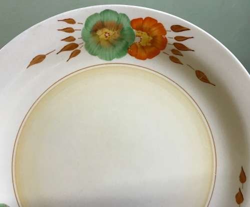 CLARICE CLIFF CAKE PLATE NEWPORT POTTERY HONEYDEW PATTERN FLOWER RHODANTHE HANDPAINTED ENGLAND!!!!!!