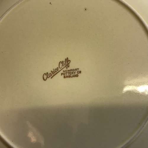 CLARICE CLIFF CAKE PLATE NEWPORT POTTERY HONEYDEW PATTERN FLOWER RHODANTHE HANDPAINTED ENGLAND!!!!!!