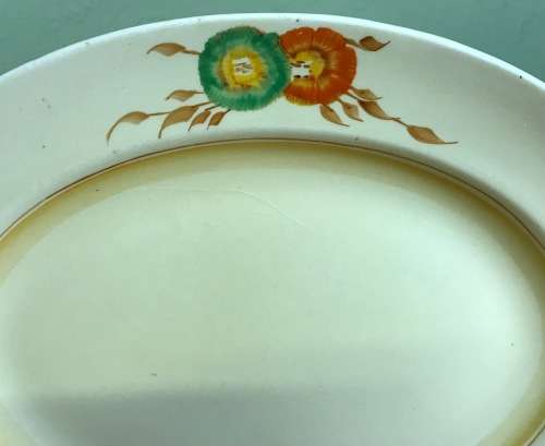 CLARICE CLIFF OVAL PLATTER NEWPORT POTTERY HONEYDEW PATTERN FLOWER RHODANTHE HANDPAINTED ENGLAND!!!