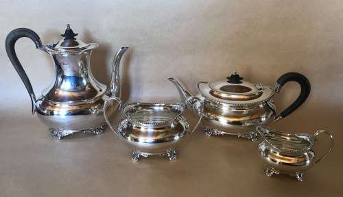 STERLING SILVER HALLMARKED TEA SET=SHEFFIELD=ATKIN BROS=MAPLES & Co.=1913/16=ENGLAND=TEAPOT=ANTIQUE!
