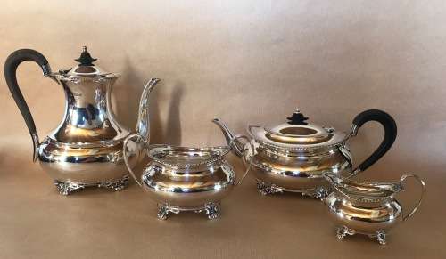 STERLING SILVER HALLMARKED TEA SET=SHEFFIELD=ATKIN BROS=MAPLES & Co.=1913/16=ENGLAND=TEAPOT=ANTIQUE!