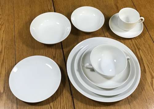 ARZBERG=DINNER & TEA SERVICE=76 PIECES=8 PLACE SETTING=ICE WHITE=GERMANY=AWESOME=PRACTICAL=SIMPLE!!!