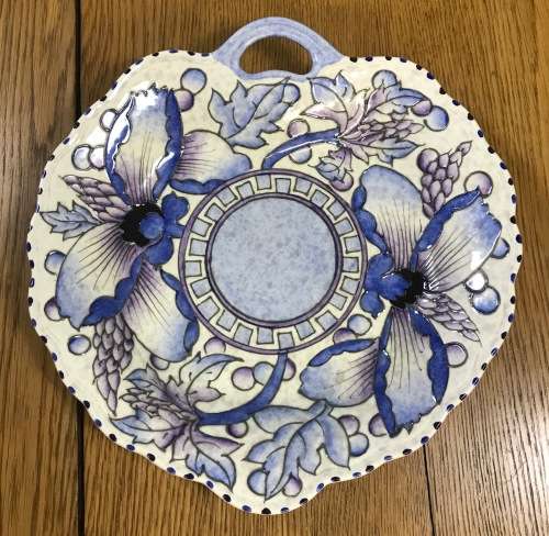 CHARLOTTE RHEAD BURSLEY WARE HEART-SHAPED BOWL DISH 1935/36 TL43 WIND TOSSED PEONY ENGLAND SCARCE!!!