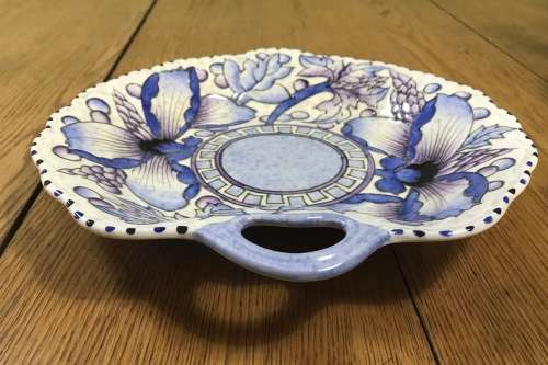 CHARLOTTE RHEAD BURSLEY WARE HEART-SHAPED BOWL DISH 1935/36 TL43 WIND TOSSED PEONY ENGLAND SCARCE!!!
