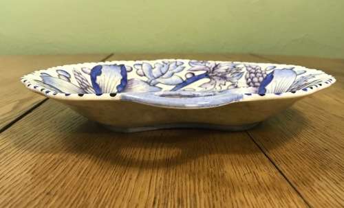 CHARLOTTE RHEAD BURSLEY WARE HEART-SHAPED BOWL DISH 1935/36 TL43 WIND TOSSED PEONY ENGLAND SCARCE!!!