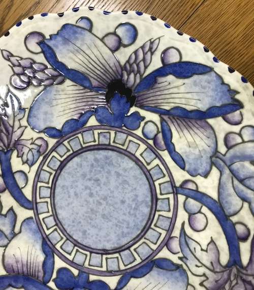 CHARLOTTE RHEAD BURSLEY WARE HEART-SHAPED BOWL DISH 1935/36 TL43 WIND TOSSED PEONY ENGLAND SCARCE!!!