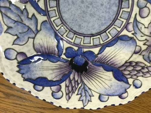 CHARLOTTE RHEAD BURSLEY WARE HEART-SHAPED BOWL DISH 1935/36 TL43 WIND TOSSED PEONY ENGLAND SCARCE!!!