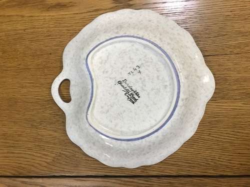 CHARLOTTE RHEAD BURSLEY WARE HEART-SHAPED BOWL DISH 1935/36 TL43 WIND TOSSED PEONY ENGLAND SCARCE!!!
