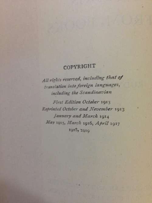 Songs from Books Macmillan`s pocket Kipling RUDYARD KIPLING 1920.