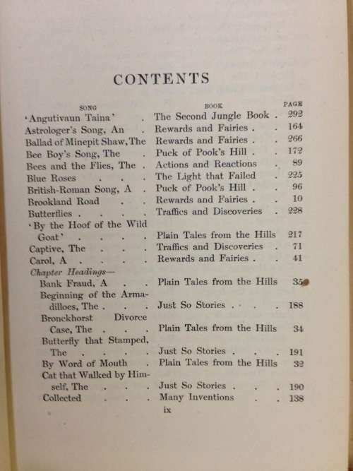 Songs from Books Macmillan`s pocket Kipling RUDYARD KIPLING 1920.