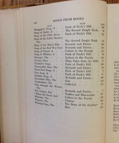 Songs from Books Macmillan`s pocket Kipling RUDYARD KIPLING 1920.