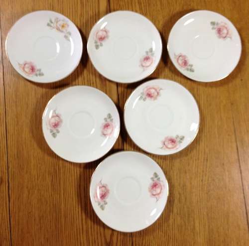 THOMAS=GERMANY=DEMITASSE=EXPRESSO=COFFEE=6 CUPS + 6 SAUCERS=FLOWERS=ROSES=STUNNING FINE PORCELAIN!!!