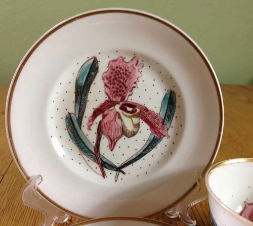 Susie Cooper Tiger Lily Trio Footed Tea Cup Flower Orchid Post-1950