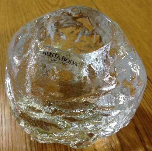 KOSTA BODA=Sweden=Crystal SNOWBALL Votive=Tea Light Candle Holder=STUNNING ITEM!!!!