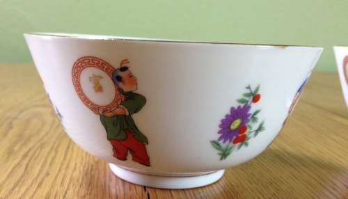 ORIENTAL PORCELAIN CHINESE x 2 TAIWANESE x 1 RICE BOWLS. 3 in TOTAL.