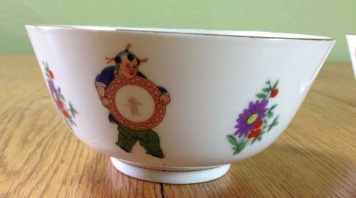 ORIENTAL PORCELAIN CHINESE x 2 TAIWANESE x 1 RICE BOWLS. 3 in TOTAL.
