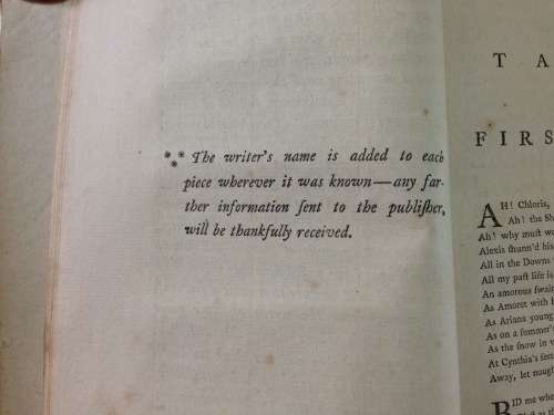 ESSAYS ON SONG WRITING Attributed to JOHN AIKIN 1st Edition 1772 with a collection of English Songs.