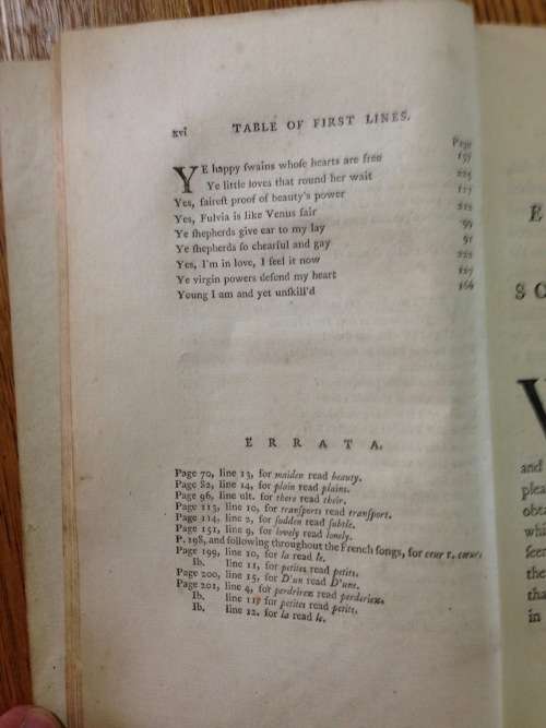 ESSAYS ON SONG WRITING Attributed to JOHN AIKIN 1st Edition 1772 with a collection of English Songs.