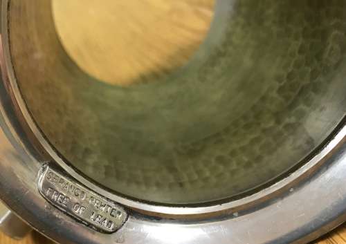 SERANCO PEWTER=LEAD FREE=TANKARDS x 2=BEER MUGS=HAMMERED PATTERN=BLANK SQUARE to ENGRAVE MESSAGE!!!!