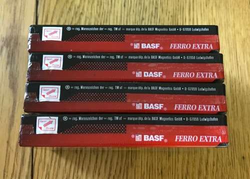 BASF=BLANK CASSETTE TAPES x 4=FE I Ferro Extra=Position Normal=BRAND NEW=SEALED.