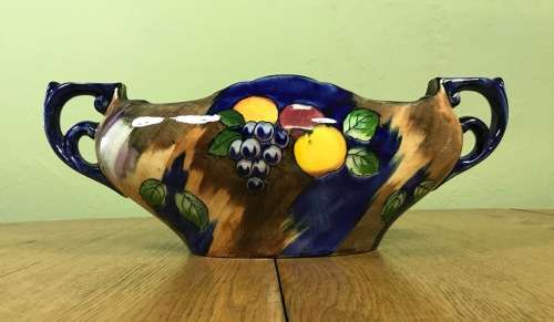 TUNSTALL HOLLINSHEAD and KIRKHAM H + K PORCELAIN GONDOLA AUTUMN PATTERN 4899 VASE FRUIT BOWL 1939.