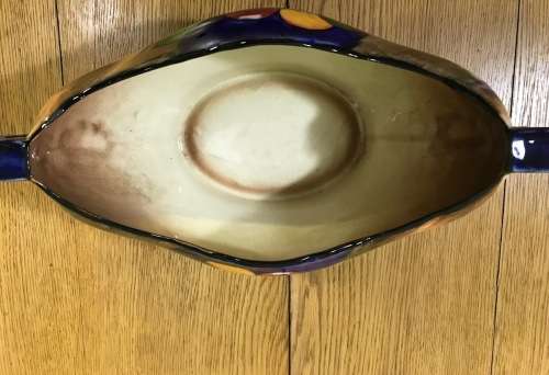 TUNSTALL HOLLINSHEAD and KIRKHAM H + K PORCELAIN GONDOLA AUTUMN PATTERN 4899 VASE FRUIT BOWL 1939.