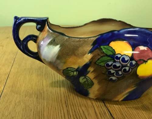 TUNSTALL HOLLINSHEAD and KIRKHAM H + K PORCELAIN GONDOLA AUTUMN PATTERN 4899 VASE FRUIT BOWL 1939.