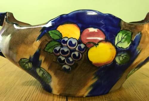 TUNSTALL HOLLINSHEAD and KIRKHAM H + K PORCELAIN GONDOLA AUTUMN PATTERN 4899 VASE FRUIT BOWL 1939.