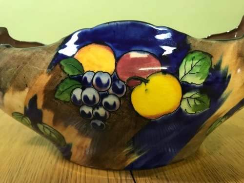 TUNSTALL HOLLINSHEAD and KIRKHAM H + K PORCELAIN GONDOLA AUTUMN PATTERN 4899 VASE FRUIT BOWL 1939.