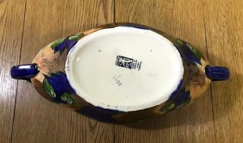 TUNSTALL HOLLINSHEAD and KIRKHAM H + K PORCELAIN GONDOLA AUTUMN PATTERN 4899 VASE FRUIT BOWL 1939.
