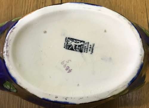TUNSTALL HOLLINSHEAD and KIRKHAM H + K PORCELAIN GONDOLA AUTUMN PATTERN 4899 VASE FRUIT BOWL 1939.