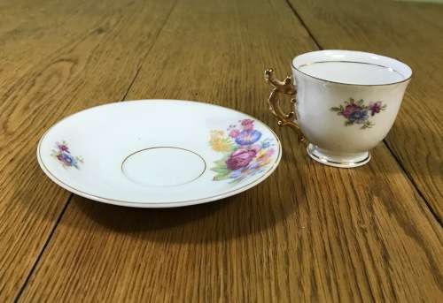 DEMITASSE=ROSES=DAISIES=MORNING GLORY=Chrysanthemum=EXPRESSO=COFFEE=CUP=SAUCER=FLOWER=GERMANY=S.K.=c