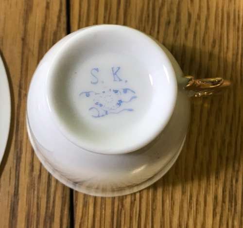 DEMITASSE=ROSES=DAISIES=MORNING GLORY=Chrysanthemum=EXPRESSO=COFFEE=CUP=SAUCER=FLOWER=GERMANY=S.K.=c