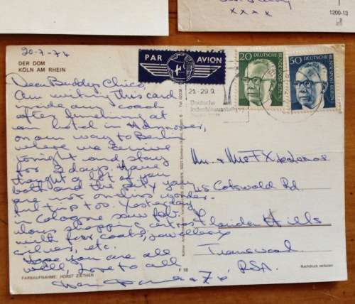 POSTCARDS x 3 POST CARDS GERMANY HAMBURG KOLM RHEIN SWITZERLAND GENEVE 1974 1977 1985.