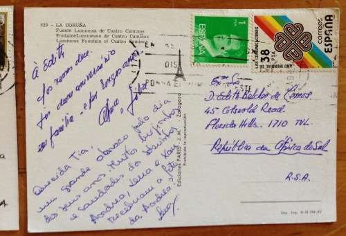 POSTCARDS x 3 POST CARDS SPAIN CORUNA BEACH ESPLANADE FOUNTAIN BUILDINGS SEA ART.