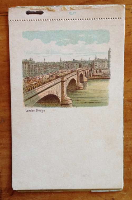 POSTCARD part BOOKLET POST CARD 4 CARD LONDON BRIDGE TRAFALGAR SQUARE CHEAPSIDE HOUSES of PARLIAMENT