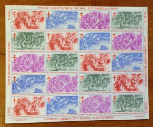 CHRISTMAS STAMPS SHEET RSA KERSFEES 1986 PREVENT TB in CHILDREN 40c CINDERELLAS RELIGION JESUS BORN.