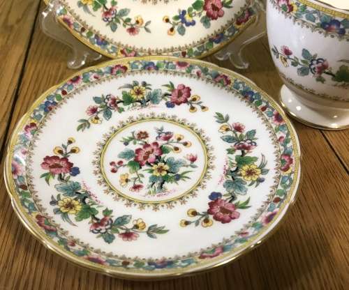 COALPORT MING ROSE TEA TRIO ENGLAND BONE CHINA FLOWERS BEAUTIFUL FLORAL PATTERN!! STUNNING!!!