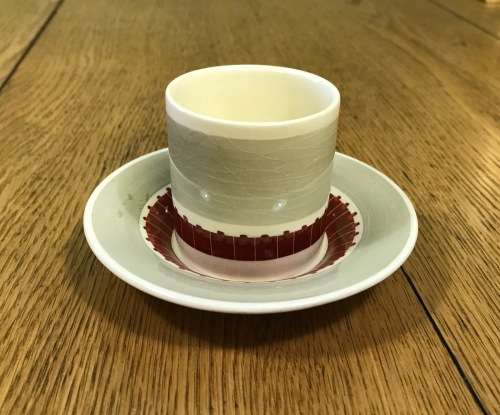 DEMITASSE Cup & Saucer SUSIE COOPER CROWN WORKS BURSLEM ENGLAND COFFEE EXPRESSO MODERN DESIGN!!
