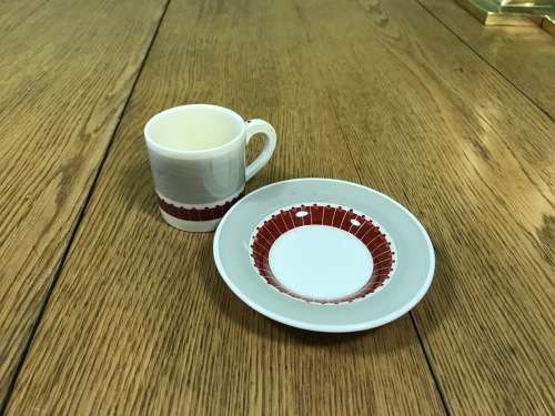 DEMITASSE Cup & Saucer SUSIE COOPER CROWN WORKS BURSLEM ENGLAND COFFEE EXPRESSO MODERN DESIGN!!
