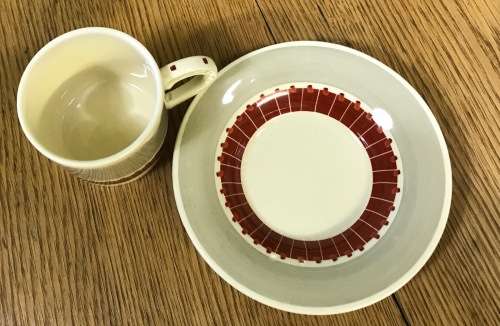 DEMITASSE Cup & Saucer SUSIE COOPER CROWN WORKS BURSLEM ENGLAND COFFEE EXPRESSO MODERN DESIGN!!