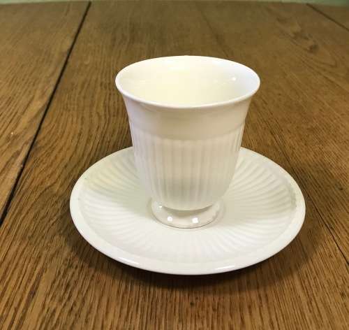 WEDGWOOD ETRURIA and BARLASTON COFFEE DUO DEMITASSE EXPRESSO CUP and SAUCER ENGLAND.