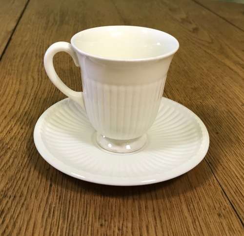 WEDGWOOD ETRURIA and BARLASTON COFFEE DUO DEMITASSE EXPRESSO CUP and SAUCER ENGLAND.