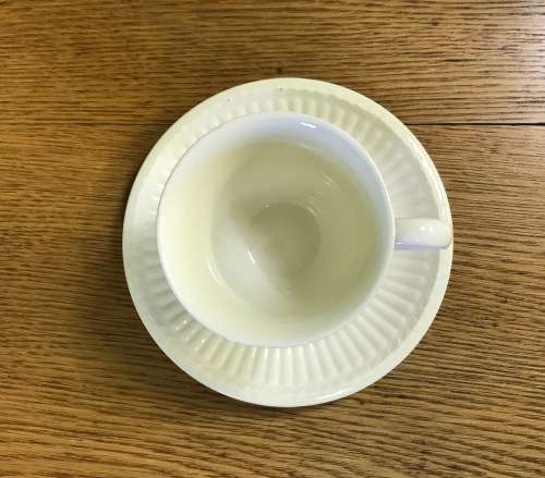 WEDGWOOD ETRURIA and BARLASTON COFFEE DUO DEMITASSE EXPRESSO CUP and SAUCER ENGLAND.