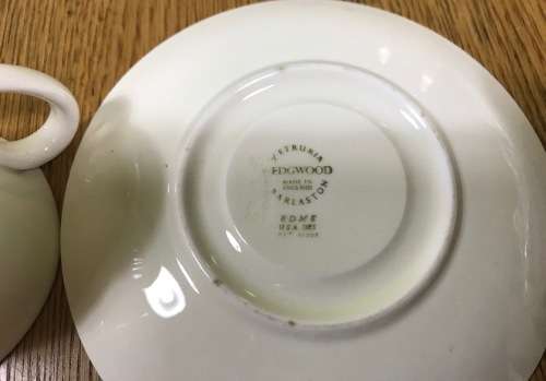 WEDGWOOD ETRURIA and BARLASTON COFFEE DUO DEMITASSE EXPRESSO CUP and SAUCER ENGLAND.