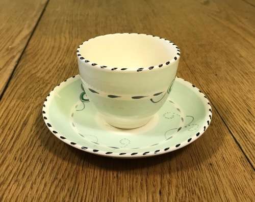 DEMITASSE Cup & Saucer BALMORAL BURLEIGHWARE BURGESS + LEIGH BURSLEM ENGLAND COFFEE DUO EXPRESSO.