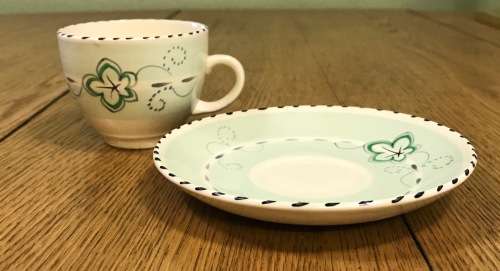 DEMITASSE Cup & Saucer BALMORAL BURLEIGHWARE BURGESS + LEIGH BURSLEM ENGLAND COFFEE DUO EXPRESSO.